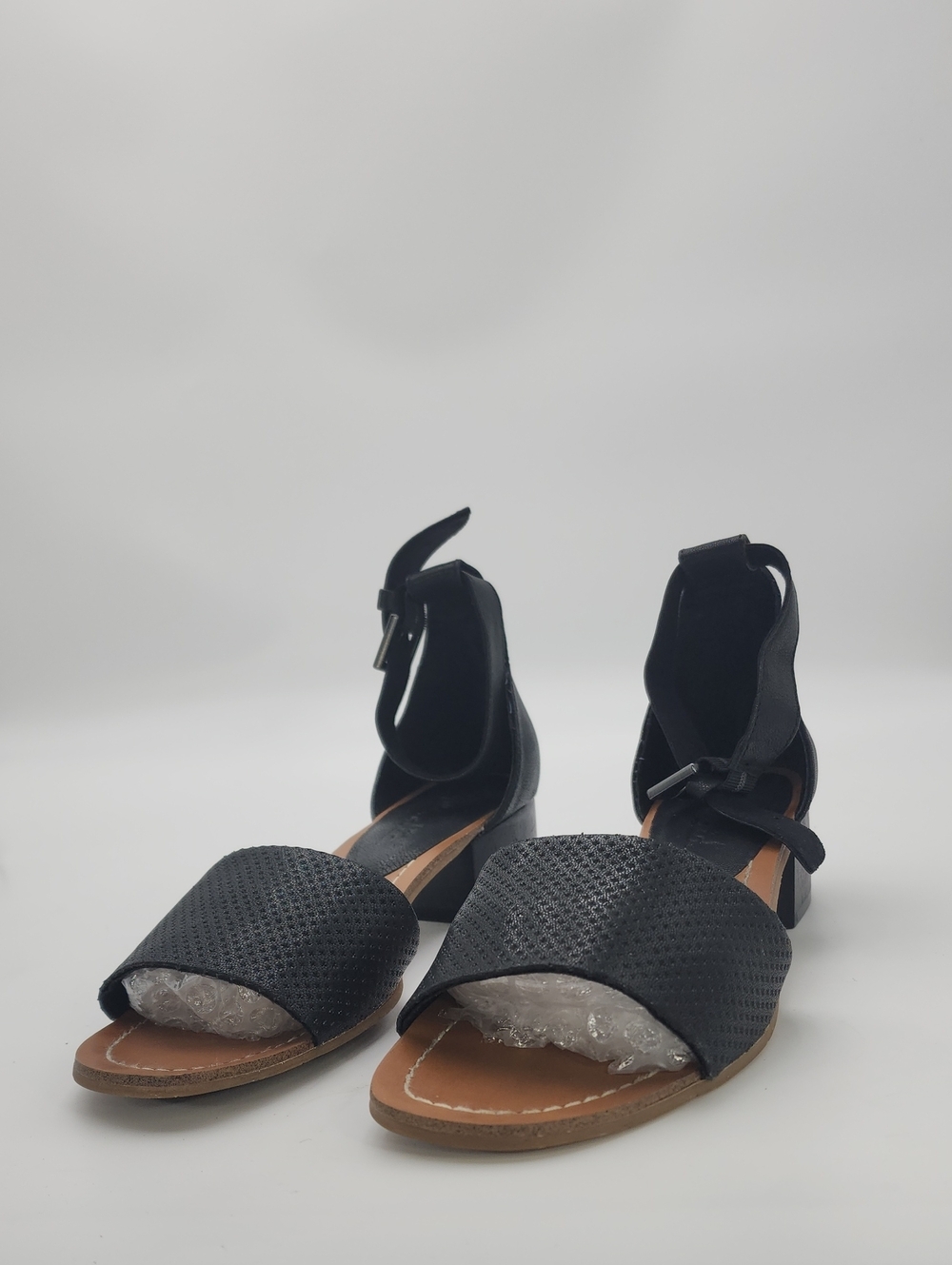 Splendid GINA Womens Size 9 Black Leather Chunky Block Heel Ankle Strap Sandals